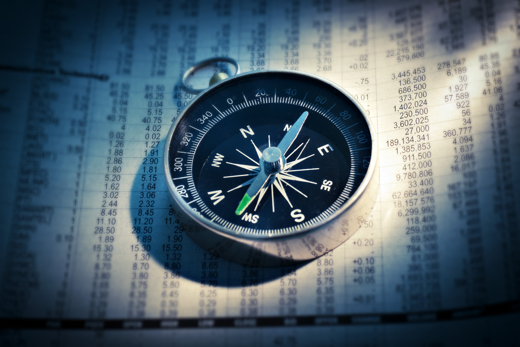 Compass on a Newspaper